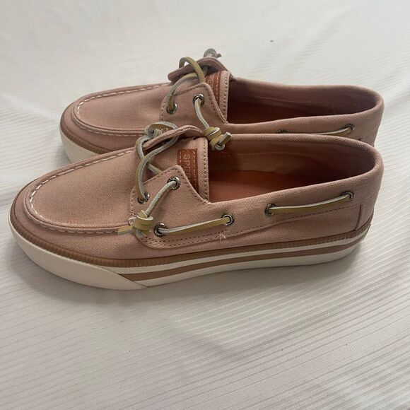 Sperry Women’s Pink Seacycled Bahama 3.0 Platform Sneakers Size 7.5 7 1/2 - Picture 1 of 9